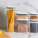 Organizadores Herméticos Block apilables para cocina, ideales para almacenar alimentos secos en recipientes transparentes con tapa